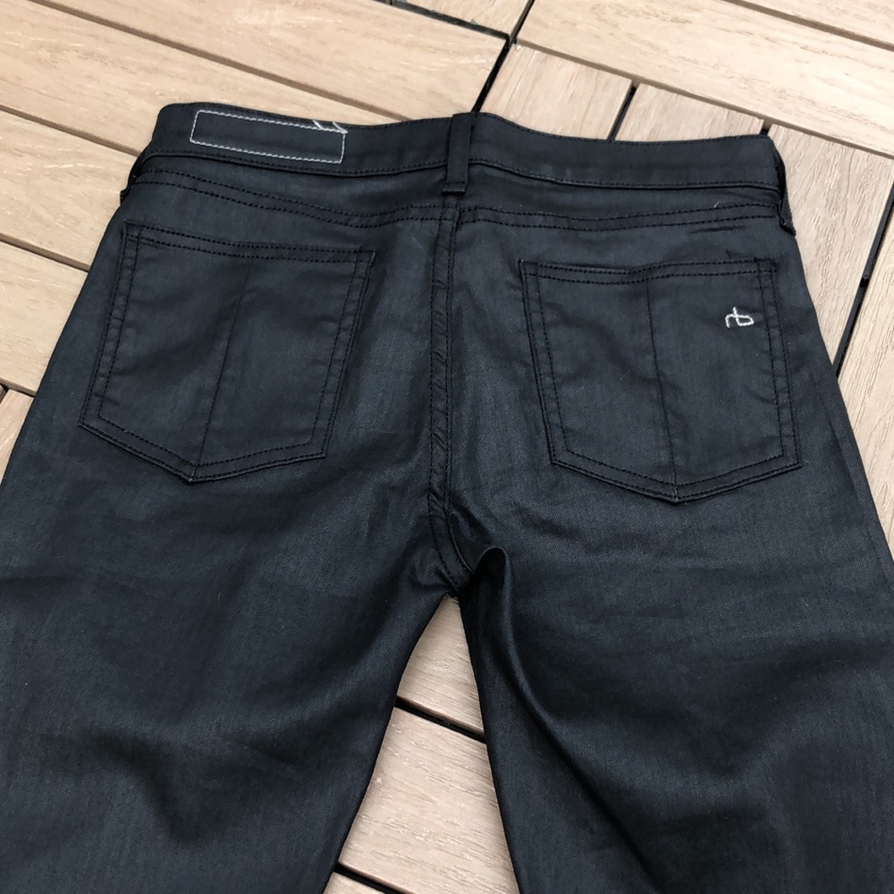 rag & bone gray skinny flare bell bottom wet jeans - Picture 6 of 9